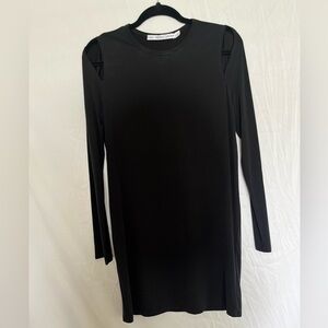 & other stories little black dress, so soft, drapes beautifully. Open shoulder